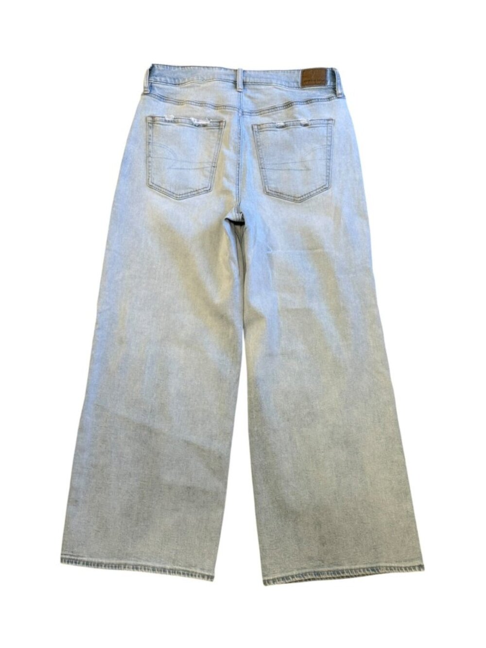 American Eagle AE High-Rise Baggy Wide Leg Ankle Rips Holes Strigid Jeans Size 6 - Picture 5 of 10
